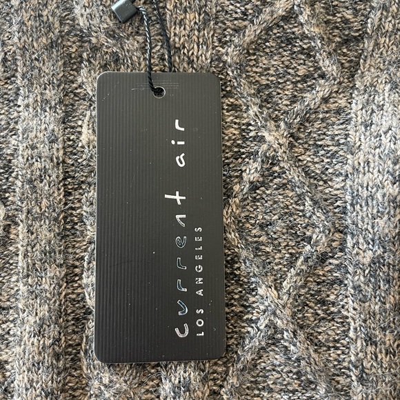 Women’s CURRENT AIR NWT Cable Knit Sweater Open Back Tie-Brown-Small - Picture 3 of 9